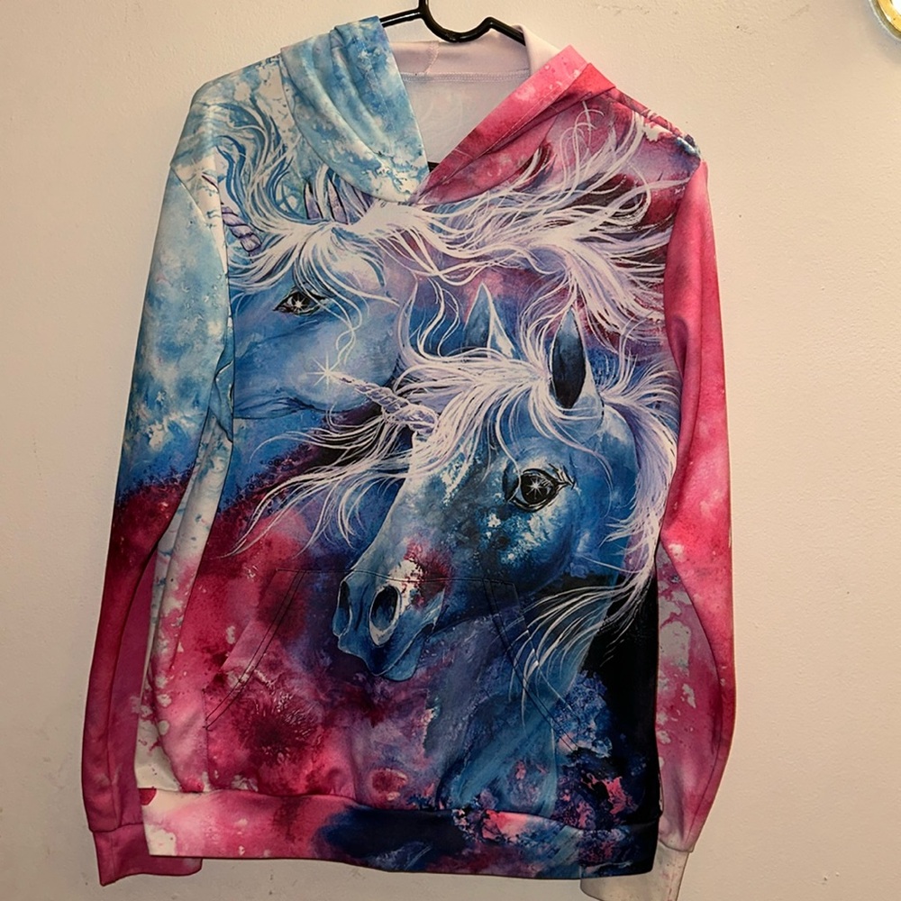 Colorful Horse Print Hoodie